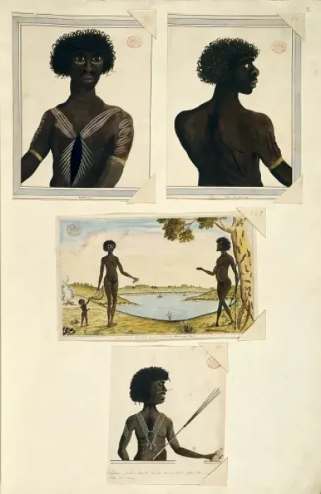 Framed Print : Watling Collection 58-61: Natives of New South Wales, Austra Framed Print : Watling Collection 58-61: Natives of New South Wales, Austra