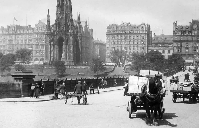 Framed Print : Waverley Bridge Edinburgh Victorian period Framed Print : Waverley Bridge Edinburgh Victorian period