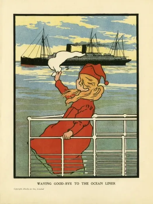 Framed Print : Waving at Steamer Framed Print : Waving at Steamer