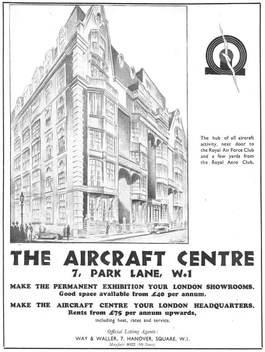 Framed Print : Way & Waller Aircraft Centre Park Lane - Aviation Showcase Framed Print : Way & Waller Aircraft Centre Park Lane - Aviation Showcase