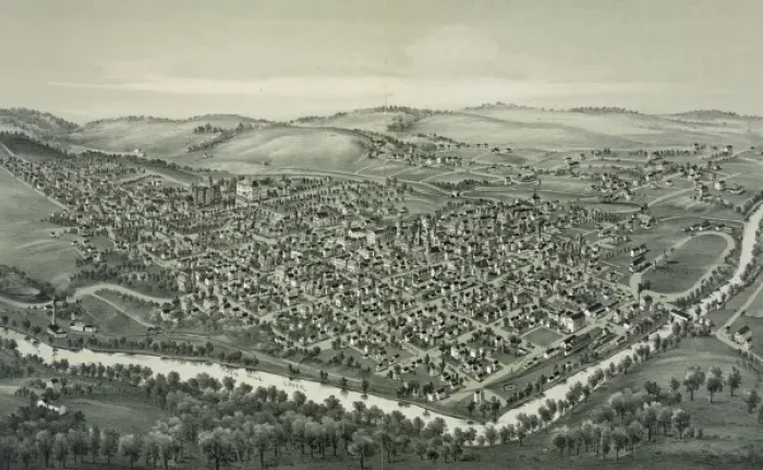 Framed Print : Waynesburg, Greene County, Pennsylvania. 1897 Framed Print : Waynesburg, Greene County, Pennsylvania. 1897