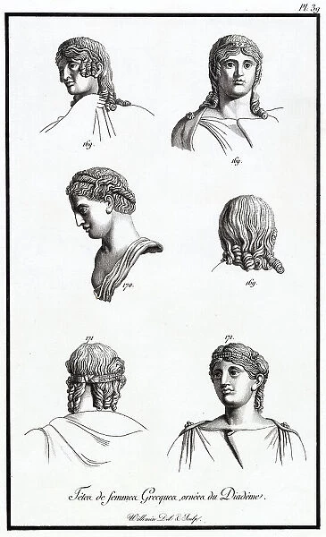 Some of the ways in which Greek women did their hair, using diadems as ornaments