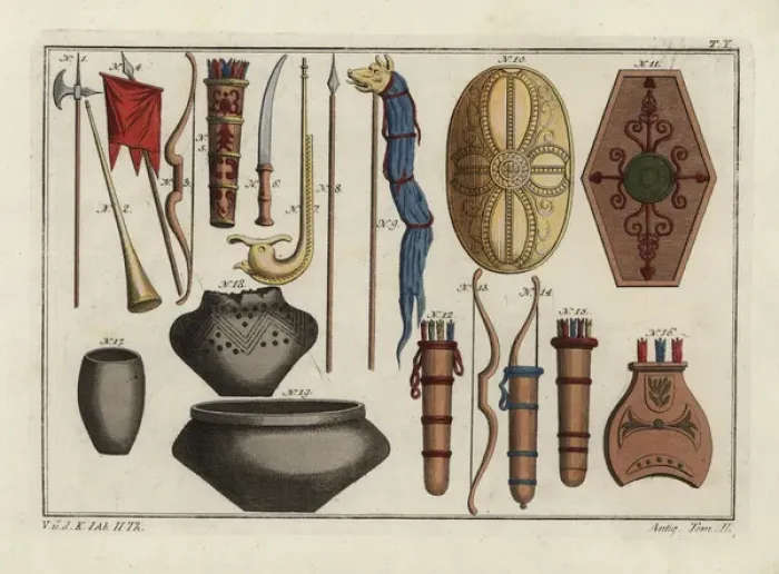 Framed Print : Weapons of ancient peoples Framed Print : Weapons of ancient peoples