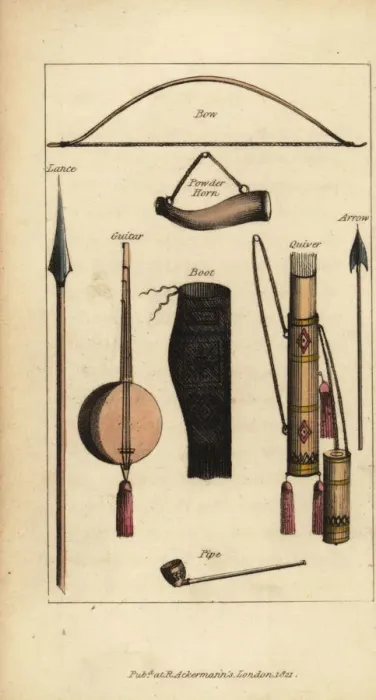 Framed Print : Weapons and musical instruments of Senegambia, 18th century Framed Print : Weapons and musical instruments of Senegambia, 18th century