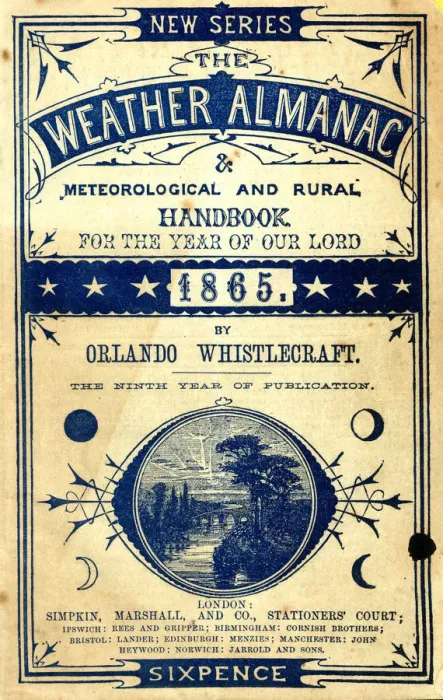 Framed Print : The Weather Almanac for 1865 front cover Framed Print : The Weather Almanac for 1865 front cover