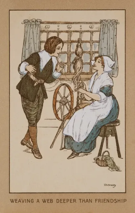 Framed Print : Weaver and admirer - Florence Hardy Framed Print : Weaver and admirer - Florence Hardy