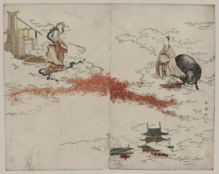 Framed Print : Weaver maiden and the ox herder Framed Print : Weaver maiden and the ox herder