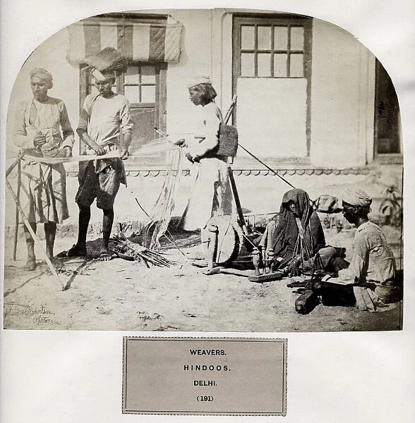 Weavers, Hindoos, Delhi. Hindu, India