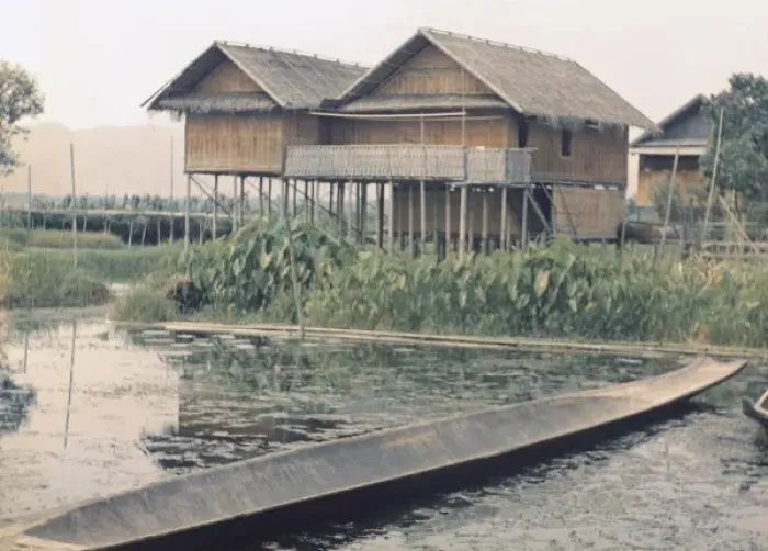 Framed Print : weavers house - Inle Lake Framed Print : weavers house - Inle Lake
