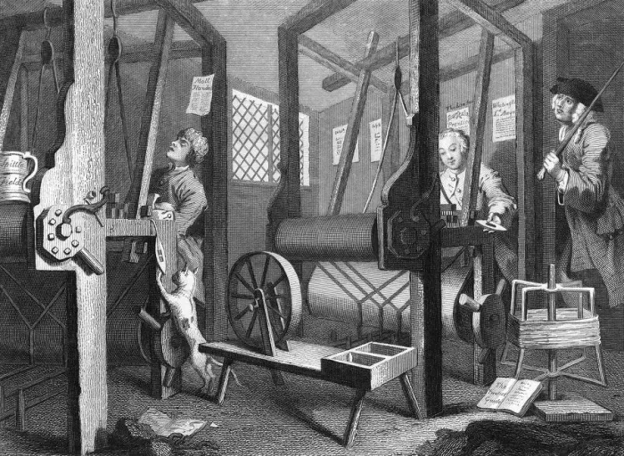 Framed Print : Weaving at Spitalfields, England, Industry and Idleness Framed Print : Weaving at Spitalfields, England, Industry and Idleness