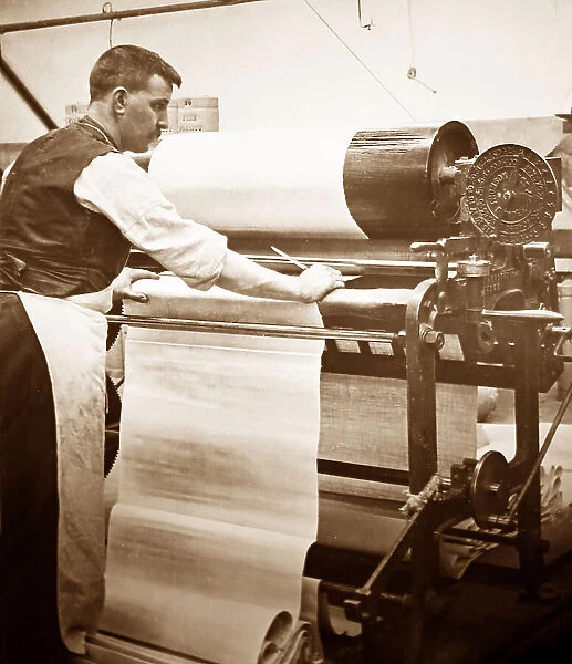 Web measuring machine, linen production, Victorian period