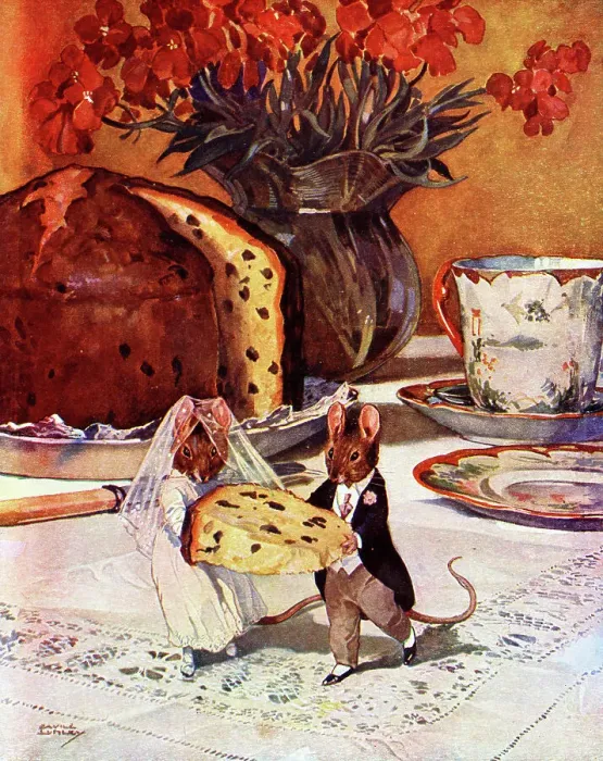 Framed Print : Wedding Cake for the newly wed Mice, by Savile Lumley Framed Print : Wedding Cake for the newly wed Mice, by Savile Lumley
