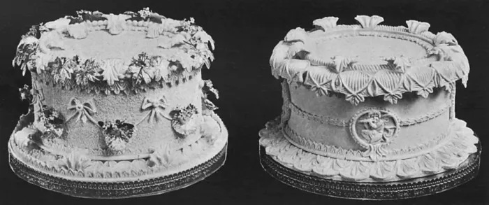 Framed Print : Wedding Cakes with Stucco Finish and Moulded Decorations Framed Print : Wedding Cakes with Stucco Finish and Moulded Decorations