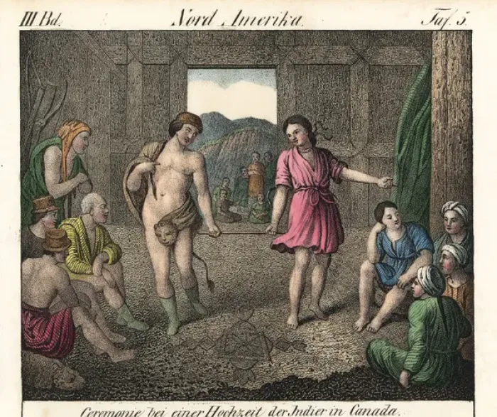 Framed Print : Wedding ceremony between natives of Canada Framed Print : Wedding ceremony between natives of Canada