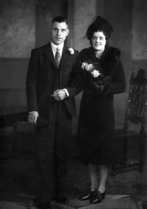 Framed Print : Wedding couple in dark clothes Framed Print : Wedding couple in dark clothes