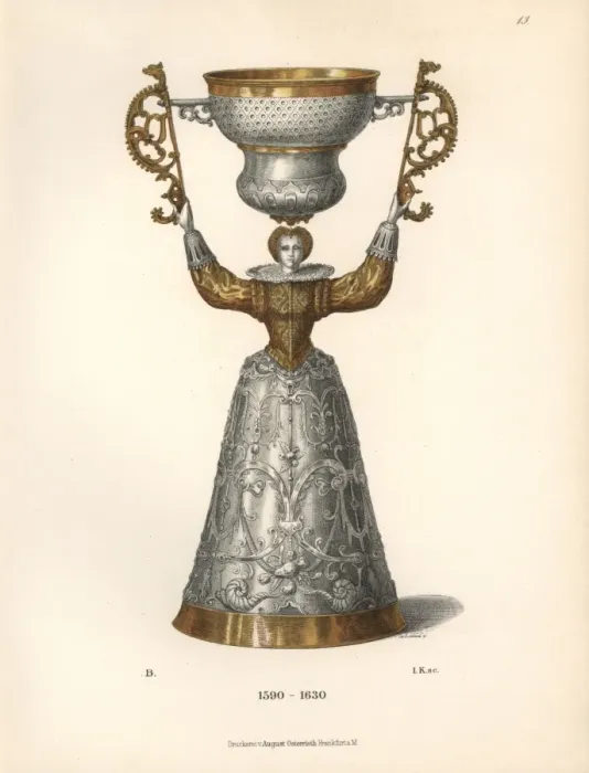Framed Print : Wedding cup in silver and gilt from the 17th century Framed Print : Wedding cup in silver and gilt from the 17th century