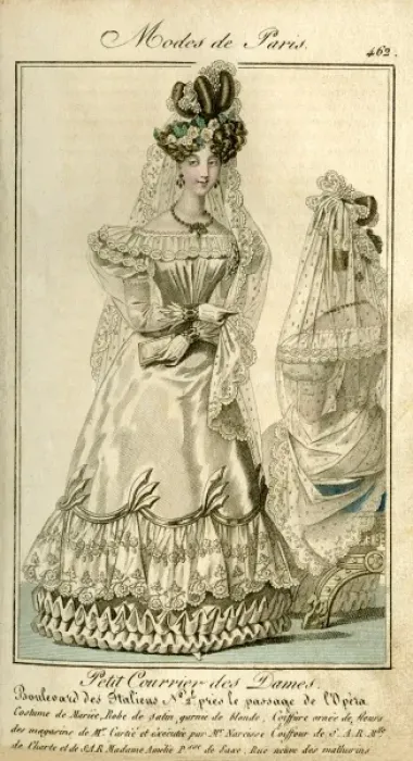 Framed Print : Wedding Dress of 1827 Framed Print : Wedding Dress of 1827