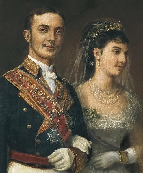 Wedding portrait of Alfonso XII and Mar�de