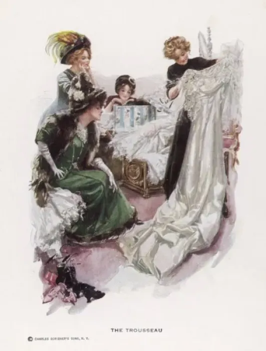 Framed Print : Wedding Trousseau 1908 Framed Print : Wedding Trousseau 1908