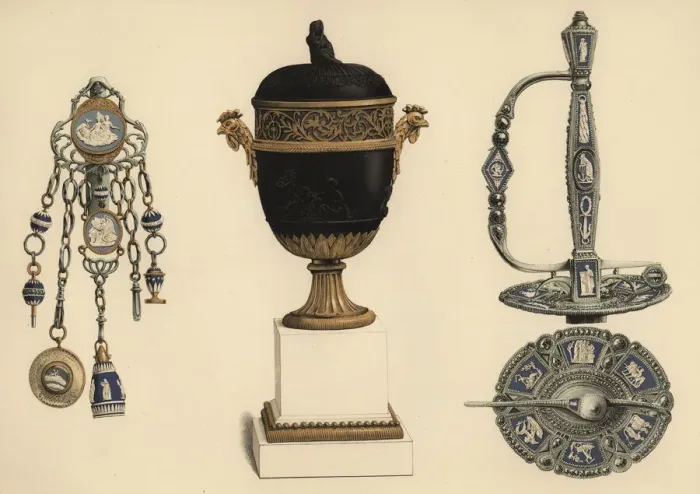 Framed Print : Wedgwood chatelaine, vase and sword Framed Print : Wedgwood chatelaine, vase and sword