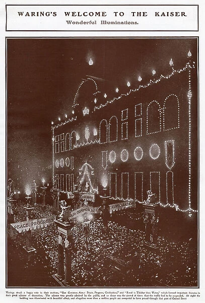 Welcoming Kaiser - Warings Shop Illuminated 1907