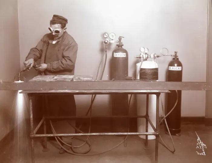 Framed Print : Welder welding Framed Print : Welder welding