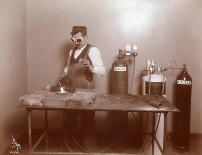 Framed Print : Welder welding Framed Print : Welder welding