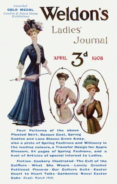 Framed Print : Weldon. Advertising postcard for Weldons Ladies Journal.Date: 1908 Framed Print : Weldon. Advertising postcard for Weldons Ladies Journal.Date: 1908