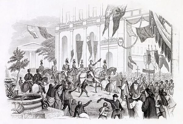 Wellington enters Madrid, enthusiastically welcomed by most of the inhabitants who