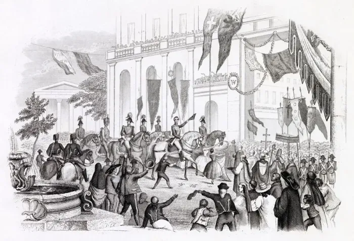 Framed Print : Wellington enters Madrid, enthusiastically welcomed by most of the inhabitants who Framed Print : Wellington enters Madrid, enthusiastically welcomed by most of the inhabitants who