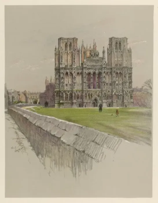 Framed Print : Wells Cathedral 1924 Framed Print : Wells Cathedral 1924