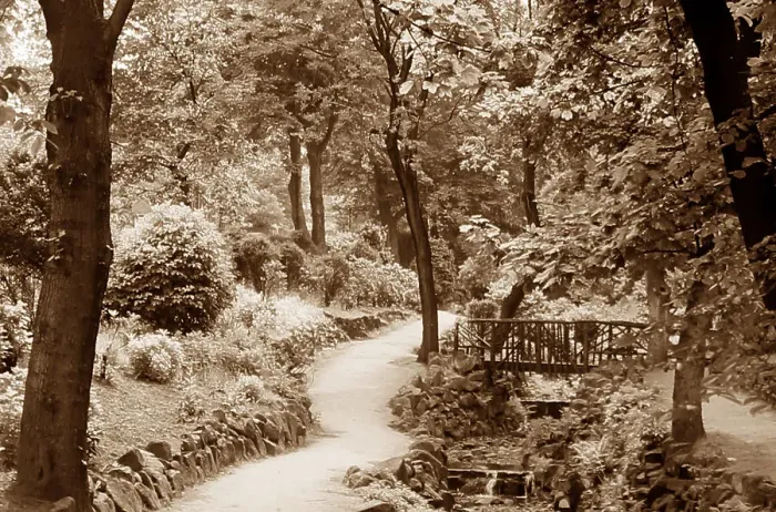 Framed Print : Wells Walk, Ilkley in the 1930s Framed Print : Wells Walk, Ilkley in the 1930s