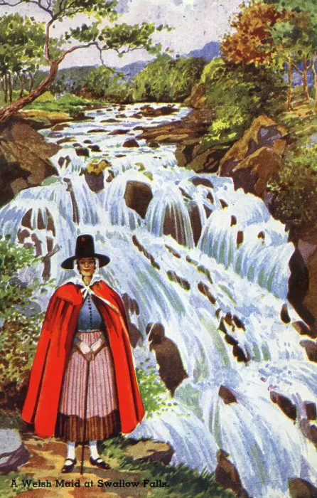 Framed Print : A Welsh Maid at Swallow Falls, Betws-y-Coed, Wales Framed Print : A Welsh Maid at Swallow Falls, Betws-y-Coed, Wales