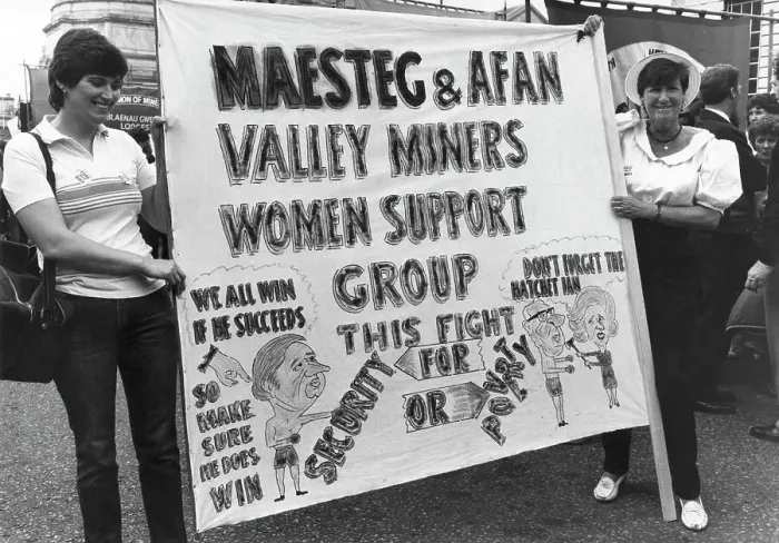 Framed Print : Welsh miners wives banner Framed Print : Welsh miners wives banner