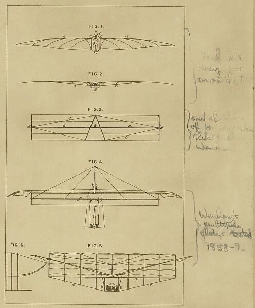 Three of Wenhams glider designs 1858-1859