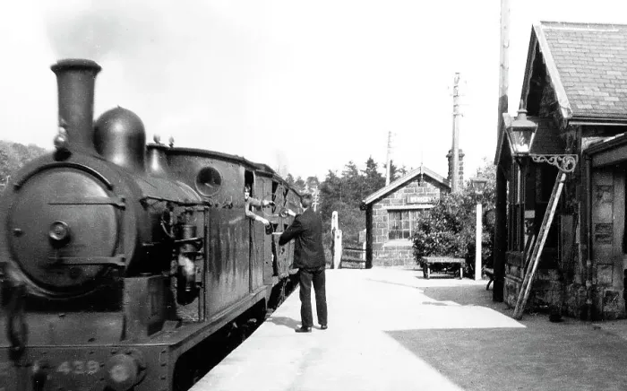 Framed Print : Wensley Railway Station 1940s Framed Print : Wensley Railway Station 1940s