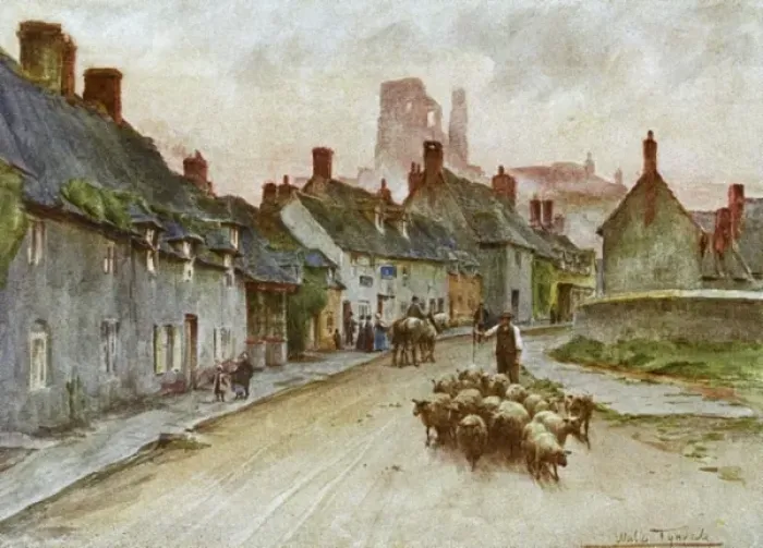 Framed Print : Wessex / Corfe Castle 1906 Framed Print : Wessex / Corfe Castle 1906