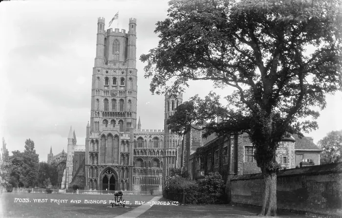 Framed Print : West Front and Bishop's Palace, Ely Framed Print : West Front and Bishop's Palace, Ely