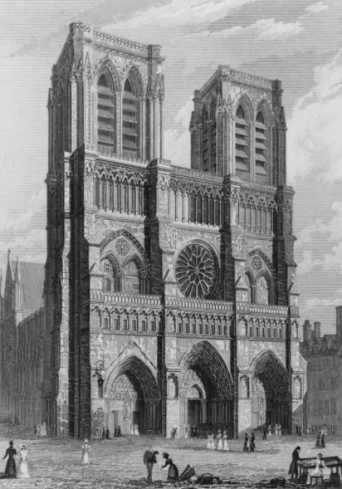 Framed Print : West front of the Church of Notre Dame