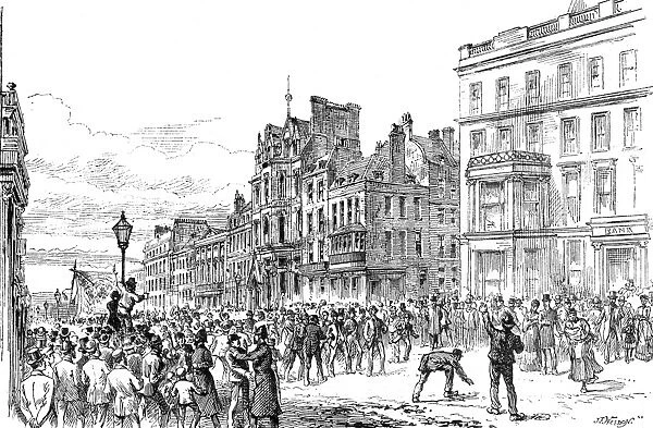 West End riots: mob in St James street, 1886