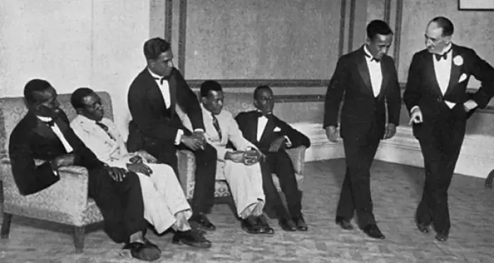 Framed Print : West Indian cricket team having dancing lessons Framed Print : West Indian cricket team having dancing lessons