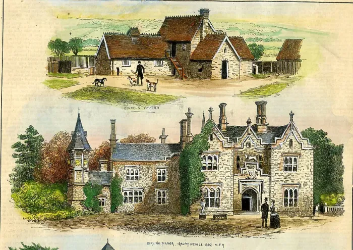 Framed Print : West Kent Kennels At Otford, Kent and Birling Manor Framed Print : West Kent Kennels At Otford, Kent and Birling Manor