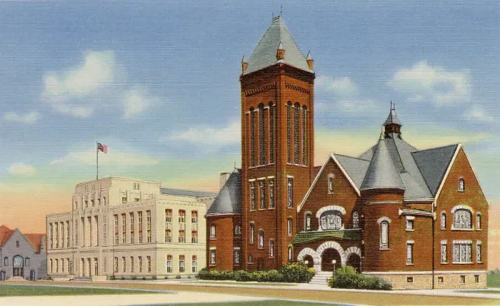 Framed Print : West Market Street Methodist Church, Greensboro, North Carolina, USA Date: 1943 Framed Print : West Market Street Methodist Church, Greensboro, North Carolina, USA Date: 1943