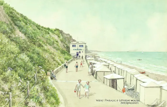 Framed Print : West Parade and Lifeboat House, Sheringham, Norfolk Framed Print : West Parade and Lifeboat House, Sheringham, Norfolk