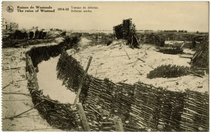 Framed Print : Westende, Belgium -- defence works and ruins, WW1 Framed Print : Westende, Belgium -- defence works and ruins, WW1