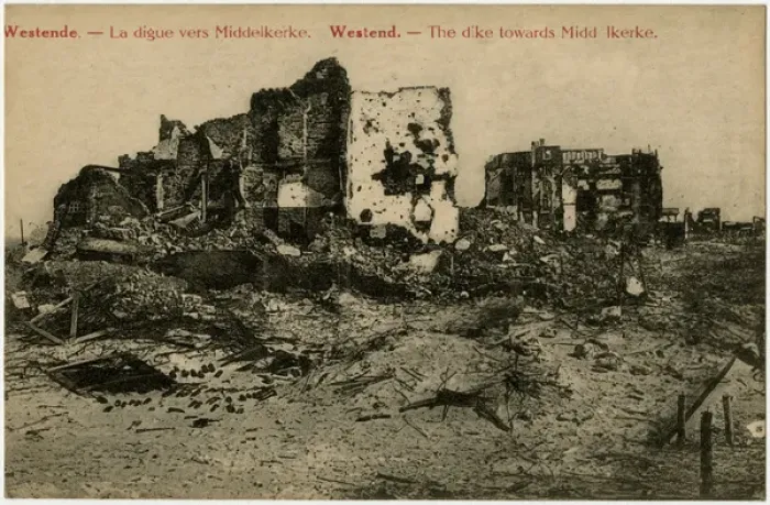 Framed Print : Westende, Belgium -- ruined buildings, WW1 Framed Print : Westende, Belgium -- ruined buildings, WW1
