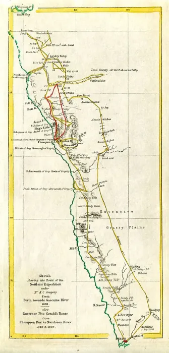 Framed Print : Western Australia - Route of The Dettlers Expedition ? Framed Print : Western Australia - Route of The Dettlers Expedition ?