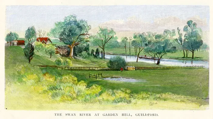 Framed Print : Western Australia - Swan River At Garden Hill, Guildford Framed Print : Western Australia - Swan River At Garden Hill, Guildford