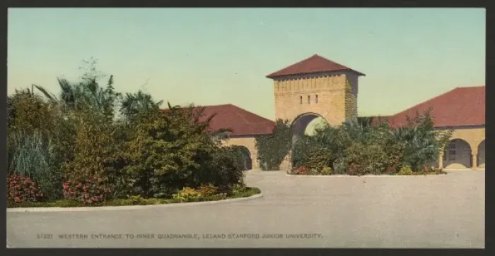 Framed Print : Western entrance to inner quadrangle, Leland Standford Junio Framed Print : Western entrance to inner quadrangle, Leland Standford Junio