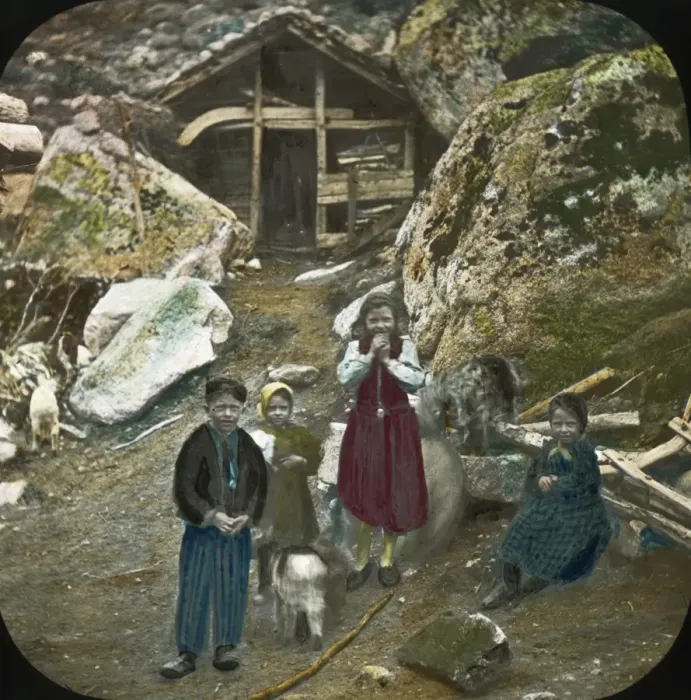 Framed Print : Western Norway - Children and Glacier Framed Print : Western Norway - Children and Glacier
